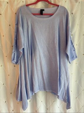 Lavender Relaxed Tunic Top - Women's Oversized Short Sleeve